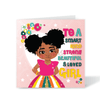 Blindian (Black & Asian) Girl Affirmation Birthday Card | Fefus Designs 68