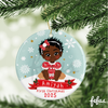 Personalised Black Baby Girls 1st Christmas Bauble | Fefus Designs