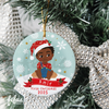 Personalised Black Baby Boys 1st Christmas Bauble | Fefus Designs