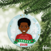 Personalised Black Boys Christmas Bauble | Fefus Designs