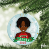 Personalised Black Boy Joy Christmas Bauble | Fefus Designs