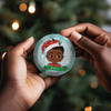 Personalised Black Boy Christmas Bauble | Fefus Designs