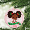 Personalised Black Girl Magic Christmas Bauble Deja | Fefus Designs