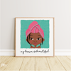 Amiyah - My Brown Is Wrap Girl Wall Art | Fefus Designs