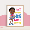 I AM AFFIRMATION GIRLS WALL ART | Fefus Designs