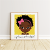 My Brown Is Puff Girl Wall Art | Fefus Designs