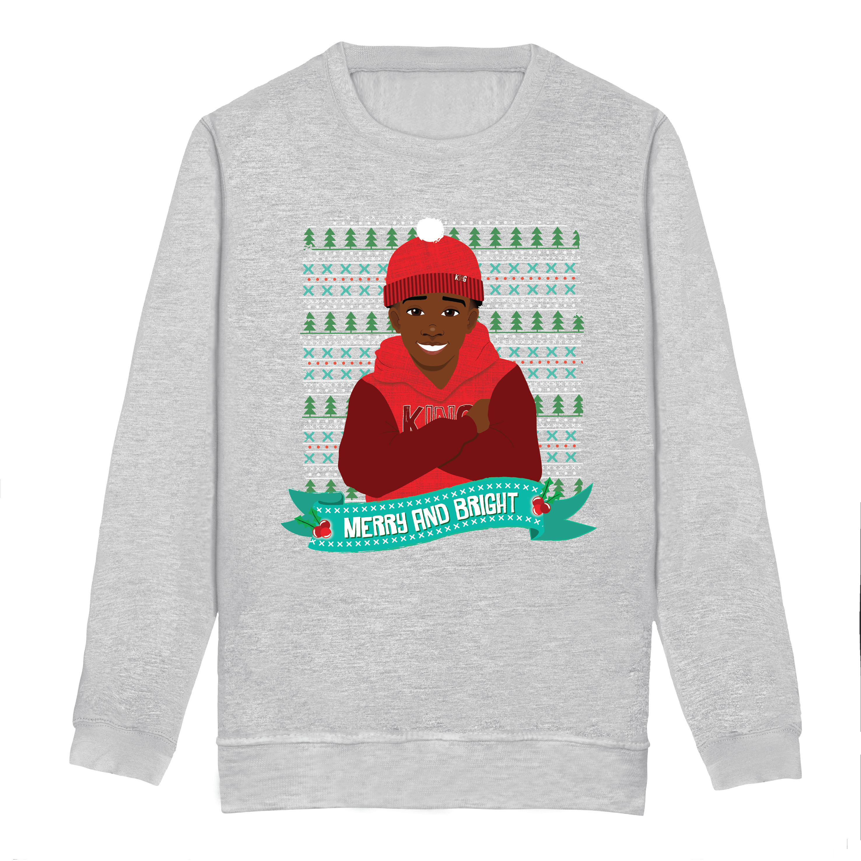 Black Boy Christmas Sweatshirt – Holiday Jumper | Fefus Designs