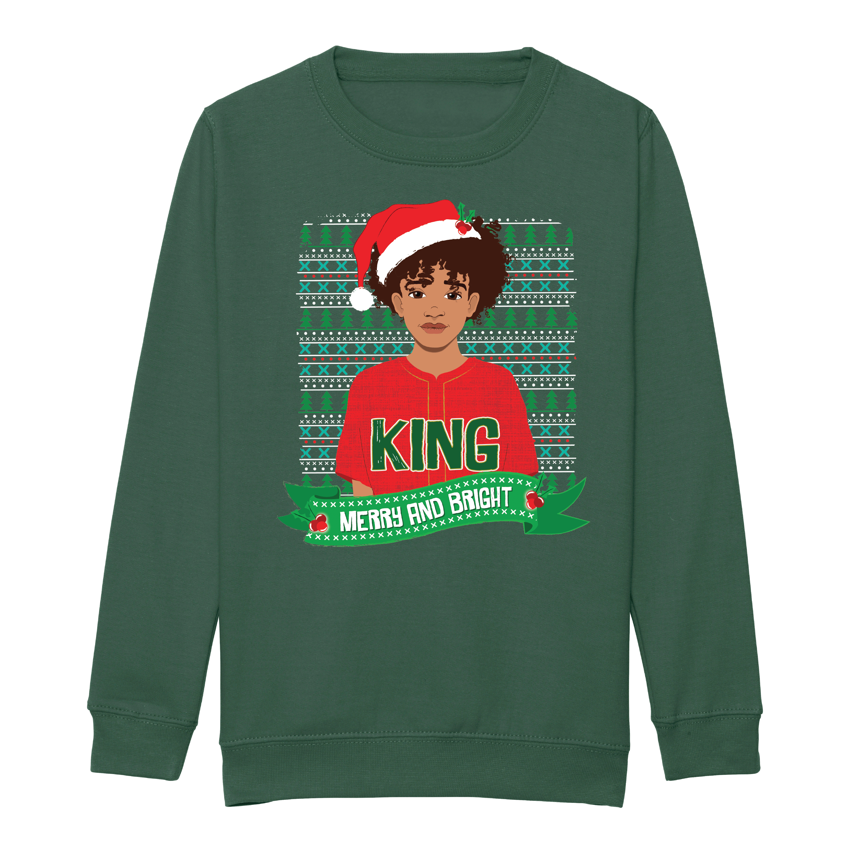 Mixed Race Boy Christmas Sweatshirt – Holiday Jumper | Fefus Designs